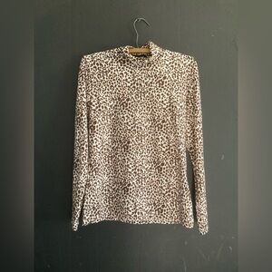 SHEIN Brown Leopard Long Sleeve Top